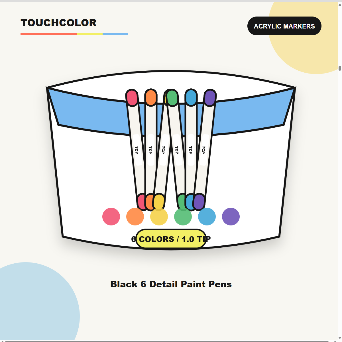 Black 6 Detail Paint Pens product image