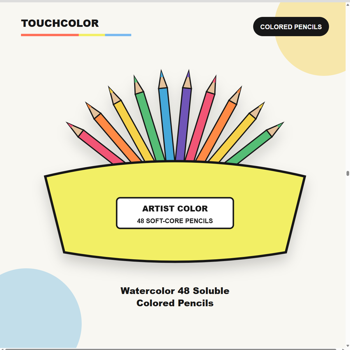 Watercolor 48 Soluble Colored Pencils product image