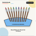 Round Watercolor Brush Set - 10 Pieces product image