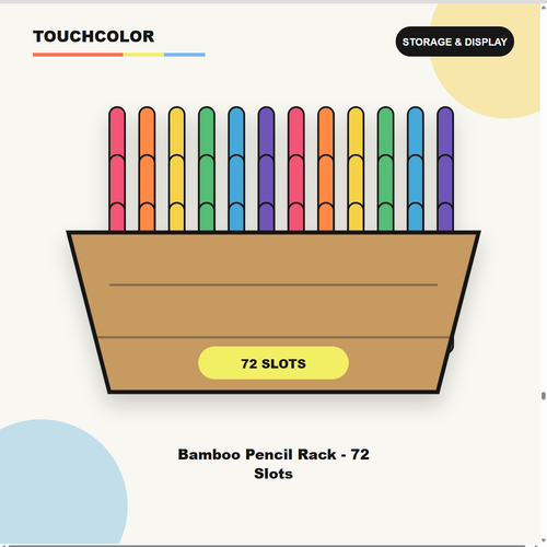 Bamboo Pencil Rack - 72 Slots product image